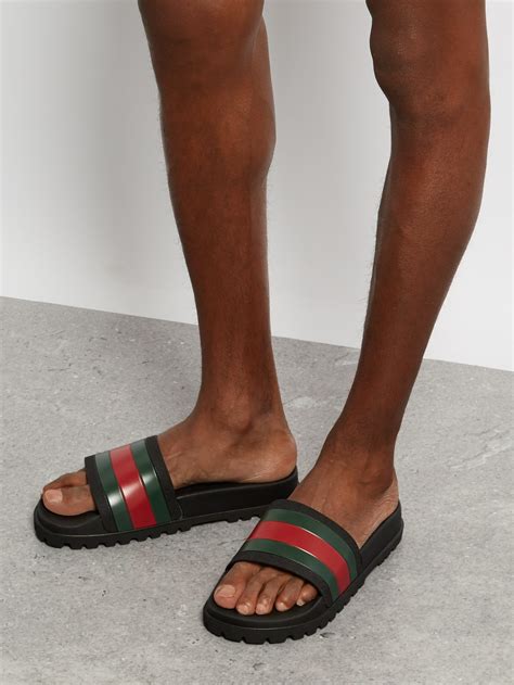 gucci slides on wide feet|Gucci slides for men.